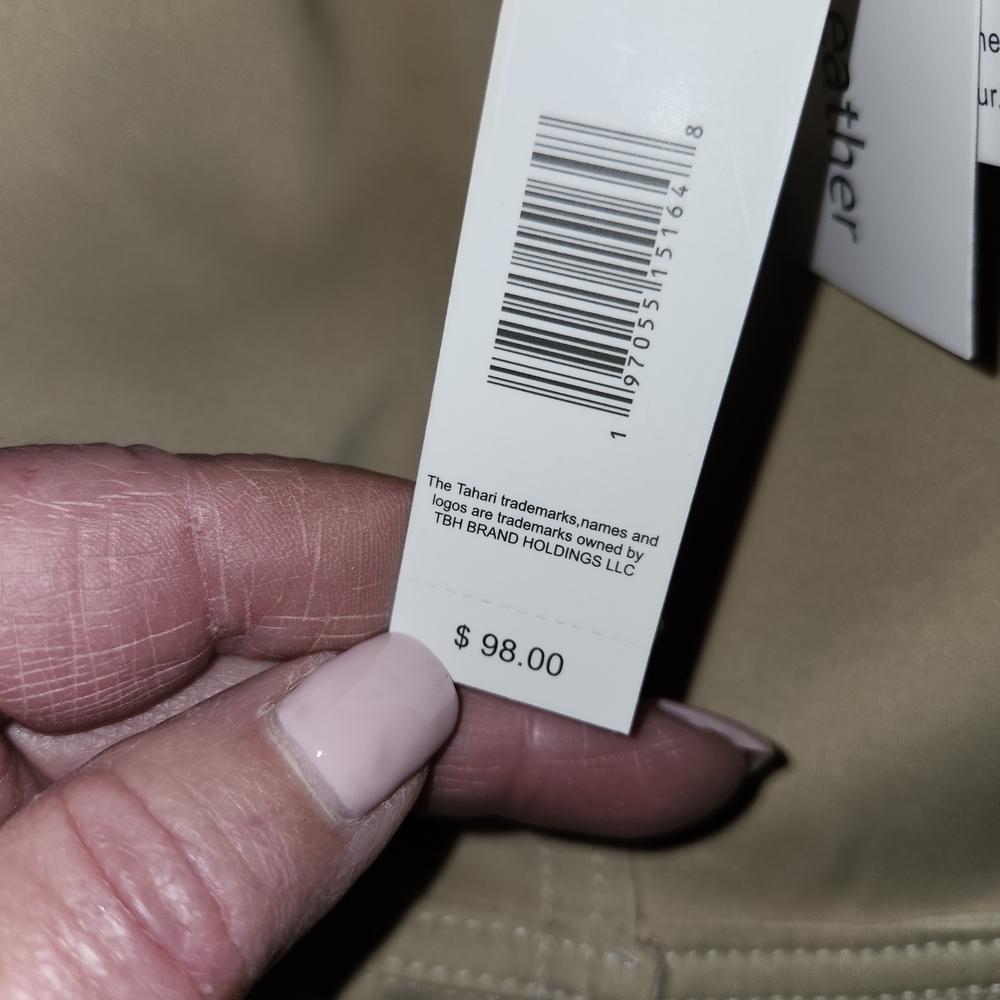 NWT Tahari Faux suede Champagne color Women's Trench Coat - Picture 8 of 8